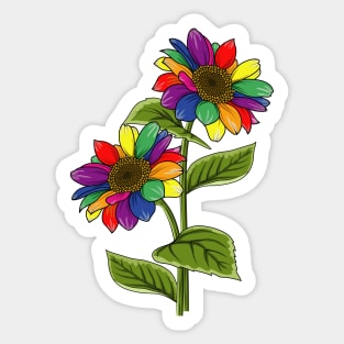 Rainbow Sunflowers Sticker